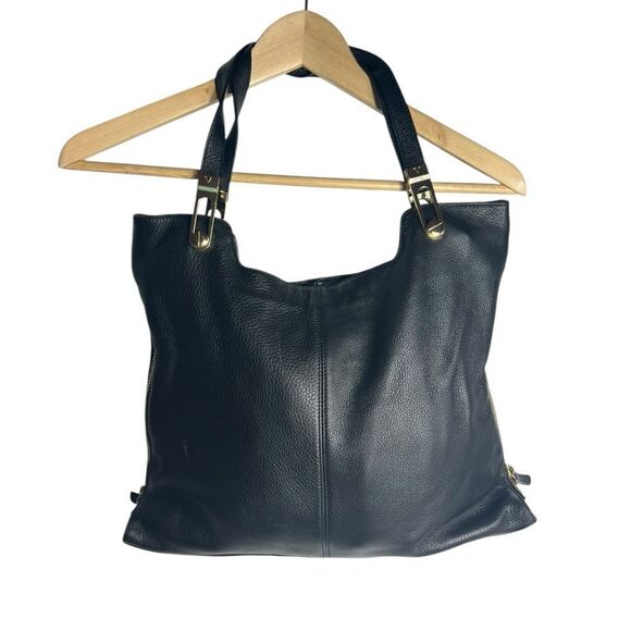 Vince Camuto Eliza Black Soft Pebbled Leather Tote Bag - Picture 13 of 13